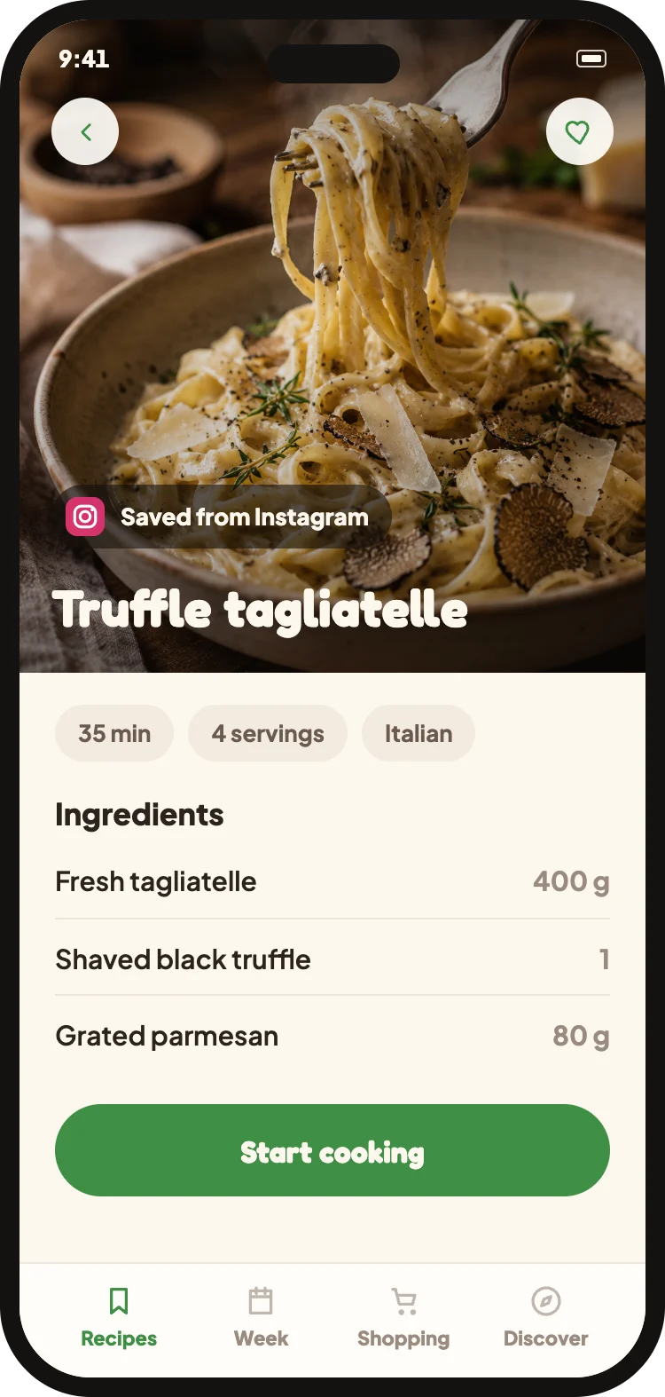 The recipe with ingredients and amounts