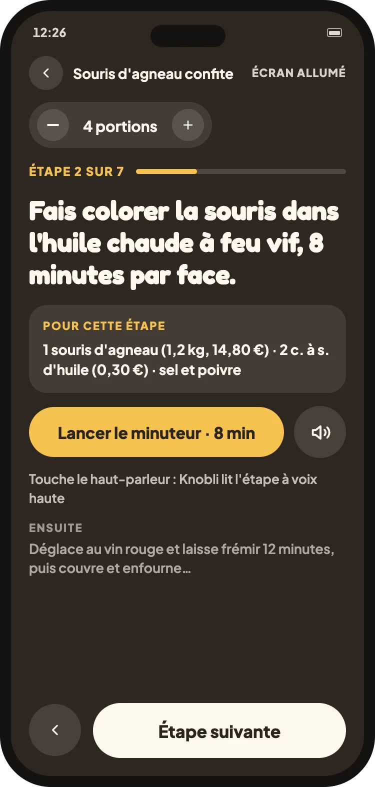 Mode cuisine, une etape a la fois